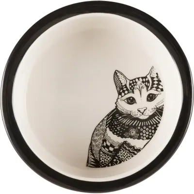 Миска для кошек Trixie Zentangle 300 мл Черно-белый (25120) Миска для кошек Trixie Zentangle 300 мл Черно-белый (25120)