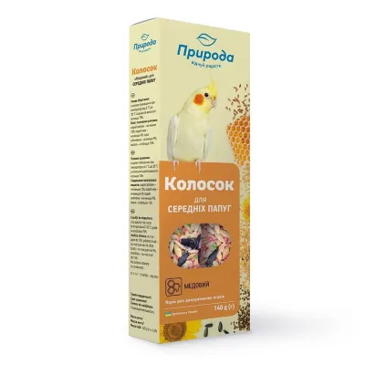 Ласощі для середніх папуг Природа Колосок мед 140 г 2 шт (PR740049)