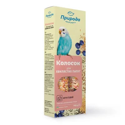Лакомство для волнистых попугаев Природа Колосок Фруктовый 140 г 2 шт (PR740026)