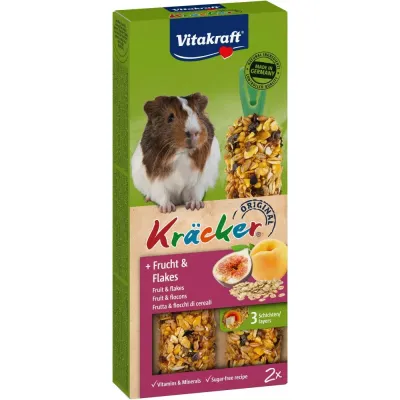 Ласощі для морських свинок Vitakraft Kracker з фруктами та пластівцями 112 г 2 шт (25155)