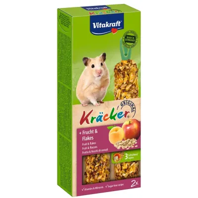 Лакомство для хомяков Vitakraft Kracker с фруктами и хлопьями 112 г 2 шт (25154)