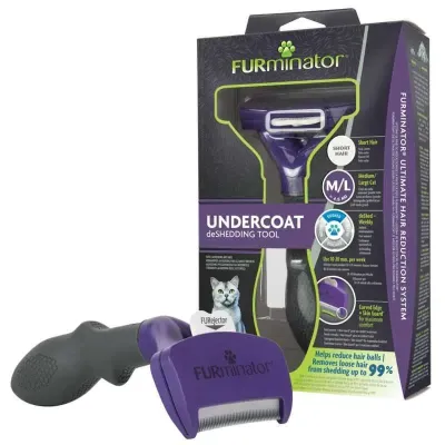 Фурмінатор для короткошерстих кішок FURminator Short Hair Large Cat L Фіолетово-чорний (691661)