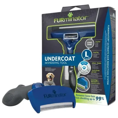 Фурмінатор для довгошерстих собак FURminator Long Hair Large Breed Dog L 13x23.5x5 см Чорно-синій (691657)