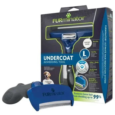 Фурмінатор для короткошерстих собак FURminator Short Hair Large Breed Dog L 13x23.5x5 см Синьо-чорний (691656)