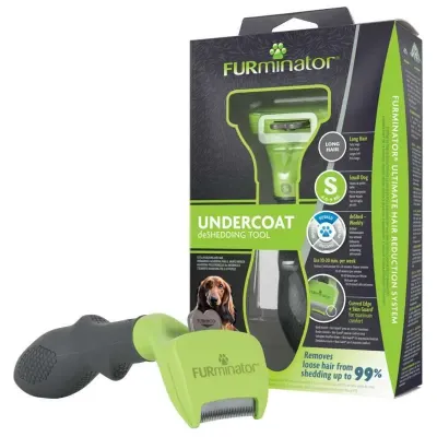 Фурминатор для длинношерстных собак FURminator Long Hair Small Breed Dog S 4.5х10 см Зелено-черный (691654)
