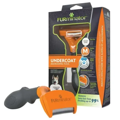 Фурмінатор для короткошерстих собак FURminator Short Hair Medium Breed Dog M Сіро-помаранчевий (691665)