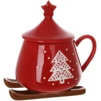 Чашка з кришкою BonaDi Santa sleigh Різнокольоровий 300 мл DP230945 Чашка з кришкою BonaDi Santa sleigh Різнокольоровий 300 мл DP230945