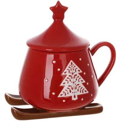 Чашка с крышкой BonaDi Santa sleigh Разноцветный 300 мл DP230945