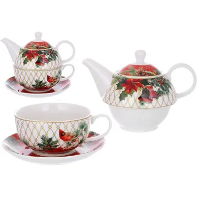 Набор чайный BonaDi Christmas заварник с чашкой Разноцветный DP230970 Набор чайный BonaDi Christmas заварник с чашкой Разноцветный DP230970