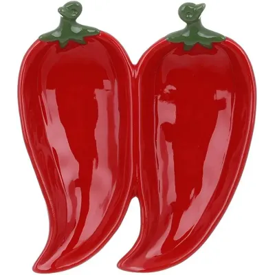 Менажниця сервірувальна BonaDi Red Pepper 21х19 см Червоно-зелений DP231117