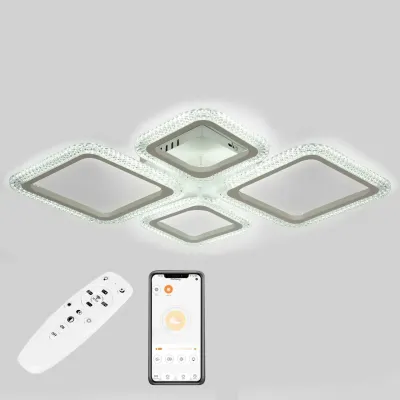 Стельова LED люстра Sunlight 70x53x8 см Білий (6063/2+2)