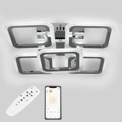 Потолочная LED люстра Sunlight W8036/4+1B СR Хром
