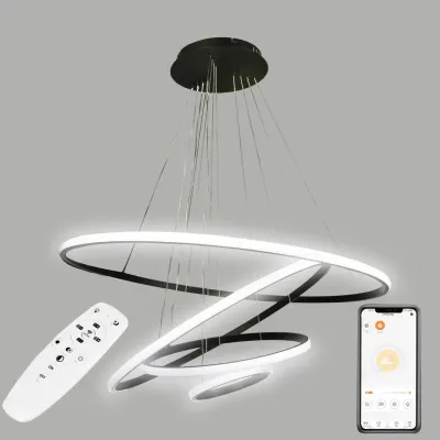 Стельова LED люстра Sunlight 6026/2+4+6+8 чорний