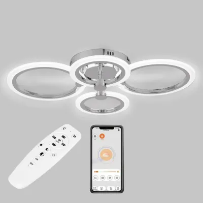 Стельова LED люстра Sunlight 5333/2+2 хром Стельова LED люстра Sunlight 5333/2+2 хром