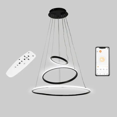 Стельова LED люстра Sunlight 6026/4+6+8 Чорний Стельова LED люстра Sunlight 6026/4+6+8 Чорний