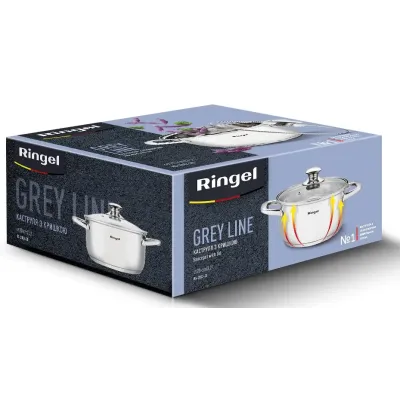 Кастрюля Ringel Grey line 3.2 л 20 см Серебристый (6932748) Кастрюля Ringel Grey line 3.2 л 20 см Серебристый (6932748)
