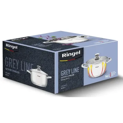 Каструля Ringel Grey line 4.2 л 22 см Сріблястий (6932749)
