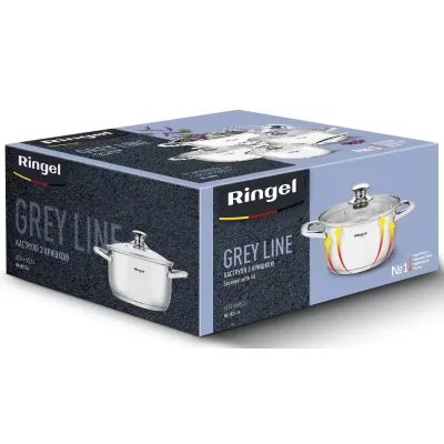 Кастрюля Ringel Grey line 5.5 л 24 см Серебристый (6932750) Кастрюля Ringel Grey line 5.5 л 24 см Серебристый (6932750)