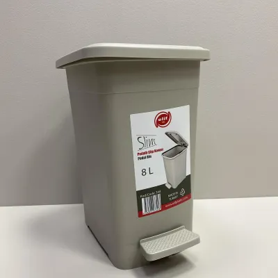 Контейнер для мусора Elif Plastik 344 с педалькой  8 л Бежевый (22080)