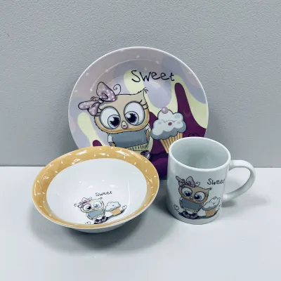 Набор детской столовой посуды Limited Edition C525 Sweet Owl 3 предмета Набор детской столовой посуды Limited Edition C525 Sweet Owl 3 предмета