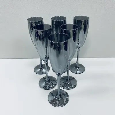 Набір келихів для шампанського Luminarc Delice J9399/2 6 шт 160 мл Graphite Набір келихів для шампанського Luminarc Delice J9399/2 6 шт 160 мл Graphite