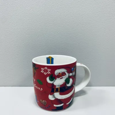 Чашка порцелянова Stenson R96411 Merry Christmas Сніговичок  360 мл
