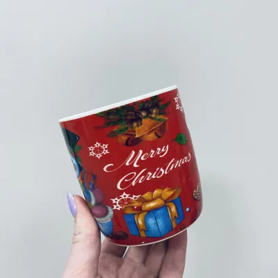 Чашка порцелянова Stenson R96411 Merry Christmas Сніговичок  360 мл