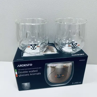 Набір склянок з подвійними стінками Ardesto Animals AR2630AR 2 шт 300 мл 22900 Набір склянок з подвійними стінками Ardesto Animals AR2630AR 2 шт 300 мл 22900