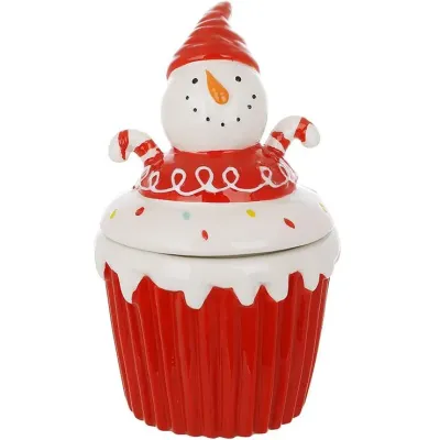 Емкость с крышкой BonaDi Pyrozhnoe Snowman для сыпучих продуктов 350 мл Разноцветный DP232103