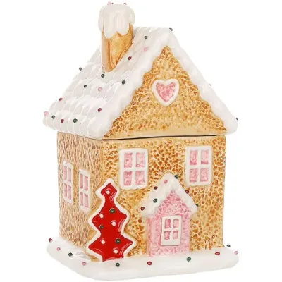Ємність з кришкою BonaDi Gingerbread house для сипучих продуктів 850 мл Різнокольоровий DP232110