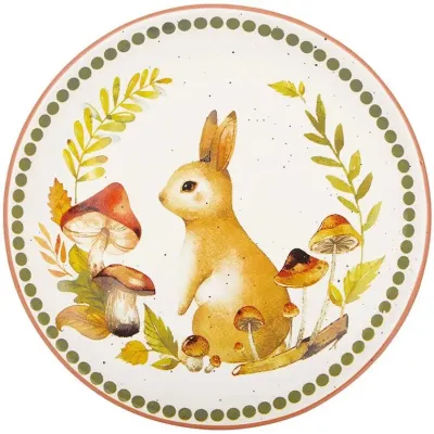 Обеденные тарелки набор 2 шт Hare in the clearing 20 см BonaDi Різнокольоровий DP232123