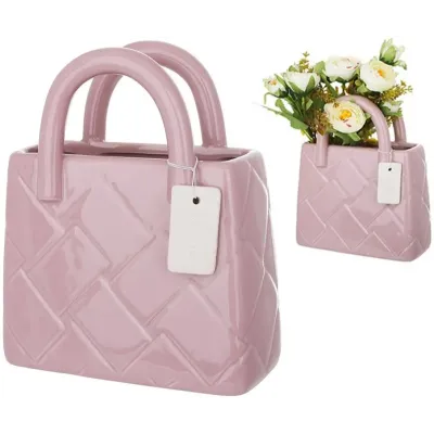 Ваза BonaDi Handbag 16х7х18 см Пудровий DP232133 Ваза BonaDi Handbag 16х7х18 см Пудровий DP232133