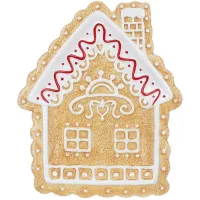 Новогодний набор с 4 тарелок Gingerbread house 26х22 см Разноцветный BonaDi DP232366