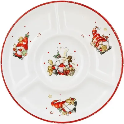 Менажниця сервірувальна на 4 секції BonaDi Gnomes with gingerbread 26 см Різнокольоровий DP232368