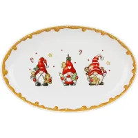 Блюдо новорічне BonaDi Gnomes with gingerbread 29х19 см Різнокольоровий DP232369 Блюдо новорічне BonaDi Gnomes with gingerbread 29х19 см Різнокольоровий DP232369