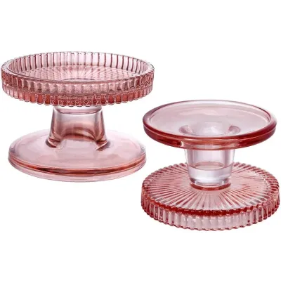Набір свічників BonaDi Crystal Glass 6 шт Рожевий (DP232393)