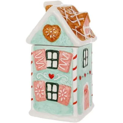 Емкость с крышкой BonaDi Marshmallow-Gingerbread House для сыпучих продуктов 1000 мл Разноцветный DP233120