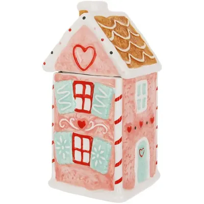 Ємність з кришкою BonaDi Marshmallow-Gingerbread House для сипучих продуктів 1000 мл Різнокольоровий DP233121