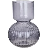 Скляна ваза BonaDi Madonna 11х30 см Сіро-синій DP233149
