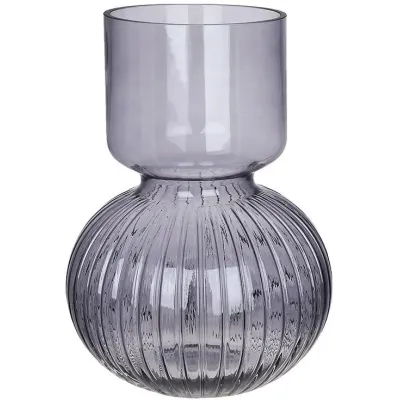 Скляна ваза BonaDi Madonna 11х30 см Сіро-синій DP233149