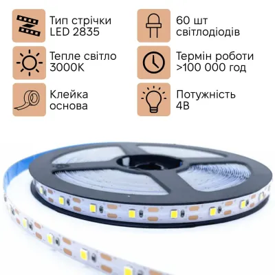 Светодиодная лента Inspire Smart LED USB 60 диодов 3000К 1 м (J1M60)