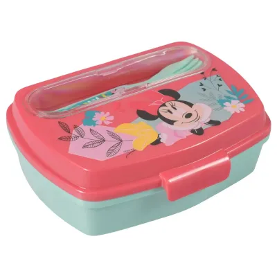 Ланч-бокс детский с ложкой и вилкой Stor Minnie Mouse 17,2 x 13,6 x 6,3 см (74409)