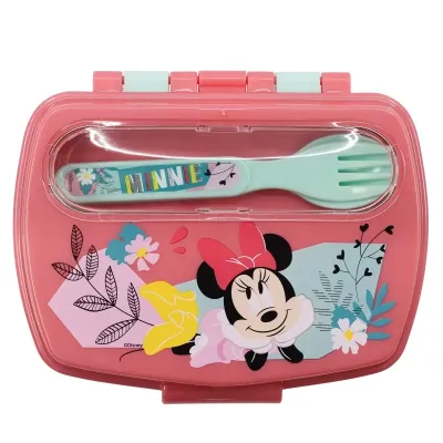 Ланч-бокс детский с ложкой и вилкой Stor Minnie Mouse 17,2 x 13,6 x 6,3 см (74409) Ланч-бокс детский с ложкой и вилкой Stor Minnie Mouse 17,2 x 13,6 x 6,3 см (74409)