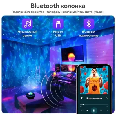 Проектор нічник зоряного неба OPT-TOP галактика з пультом і колонкою Bluetooth LY-427 Чорний (2104618353) Проектор нічник зоряного неба OPT-TOP галактика з пультом і колонкою Bluetooth LY-427 Чорний (2104618353)
