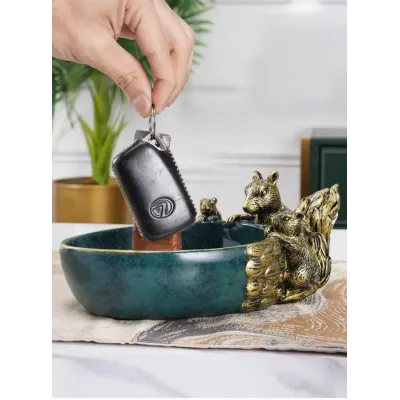 Ключница миска для мелочей и конфет No Brand Белочки 7.5х13х22 см Зеленый (2426891977) Ключница миска для мелочей и конфет No Brand Белочки 7.5х13х22 см Зеленый (2426891977)
