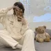 Комплект жіночої піжами No Brand 305 Bear 2XL White-Brown