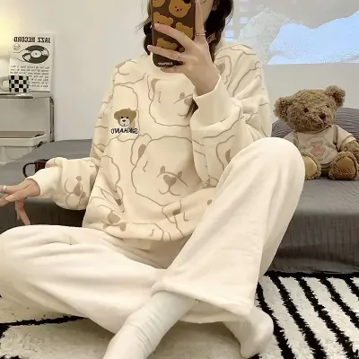 Жіноча піжама No Brand 305 Bear XL White-Brown