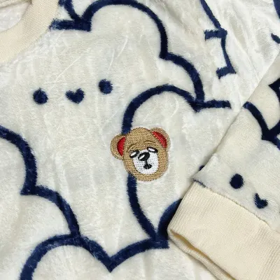 Комплект жіночої піжами No Brand 302 Bear 2XL White-Blue