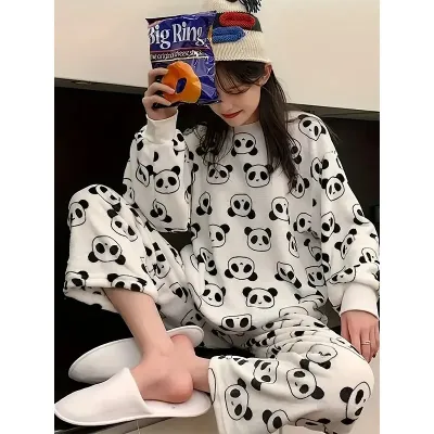 Жіноча піжама No Brand Panda M White-Black Жіноча піжама No Brand Panda M White-Black