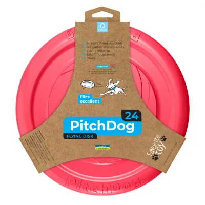 Ігрова тарілка для апортування Collar PitchDog 24 см Рожевий (15364)